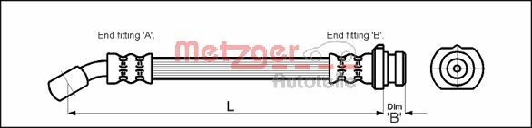 METZGER AUTOTEILE Bremseslange 4111971 for NISSAN