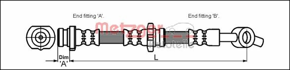 METZGER AUTOTEILE Bremseslange 4111986 for NISSAN