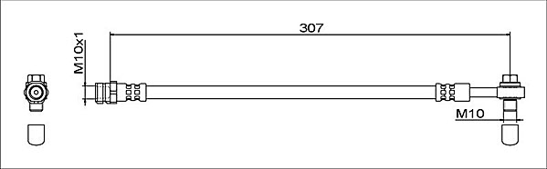 METZGER AUTOTEILE Bremseslange 4112041 Bagaksel højre for VAG