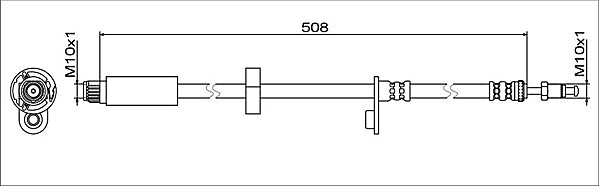 METZGER AUTOTEILE Bremseslange 4112027 højre foraksel for GENERAL MOTORS