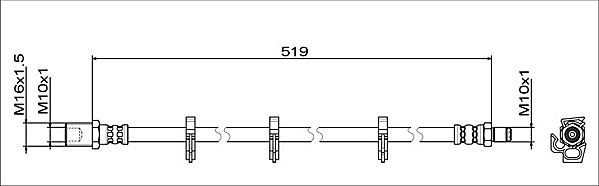 METZGER AUTOTEILE Bremseslange 4112047 Bagaksel højre for IVECO