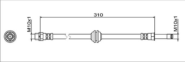 METZGER AUTOTEILE Bremseslange 4112063 Bagaksel højre for BMW
