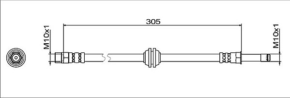 METZGER AUTOTEILE Bremseslange 4112065 Bagaksel højre for ROLLS-ROYCE