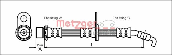 METZGER AUTOTEILE Bremseslange 4112200 for TOYOTA