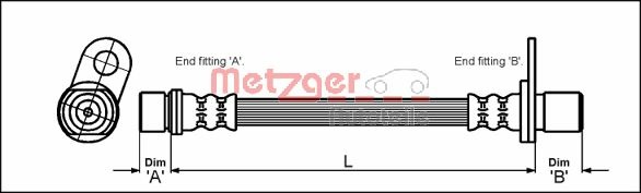 METZGER AUTOTEILE Bremseslange 4112183 for TOYOTA