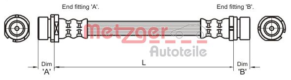 METZGER AUTOTEILE Bremseslange 4112336 for FORD