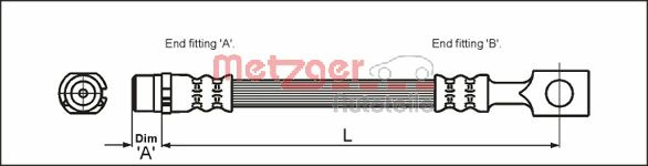 METZGER AUTOTEILE Bremseslange 4112818 for OPEL