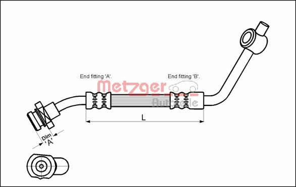 METZGER AUTOTEILE Bremseslange 4112529 for FORD NISSAN
