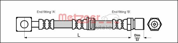 METZGER AUTOTEILE Bremseslange 4112814 for OPEL GENERAL MOTORS