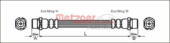 METZGER AUTOTEILE Bremseslange 4112828 for VAUXHALL OPEL