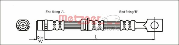 METZGER AUTOTEILE Bremseslange 4112825 for VAUXHALL OPEL