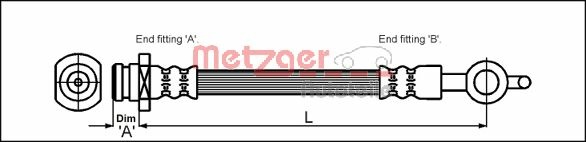 METZGER AUTOTEILE Bremseslange 4112832 for OPEL