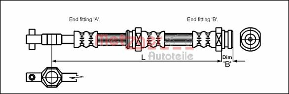 METZGER AUTOTEILE Bremseslange 4113304 for MAZDA