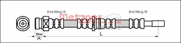 METZGER AUTOTEILE Bremseslange 4113315 for VOLVO MITSUBISHI