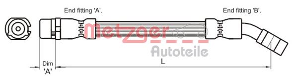 METZGER AUTOTEILE Bremseslange 4112834 for OPEL