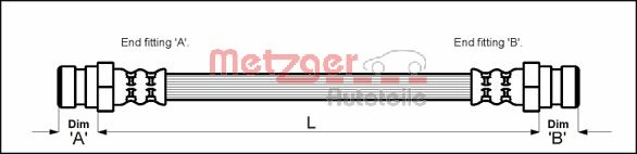 METZGER AUTOTEILE Bremseslange 4113287 for RENAULT