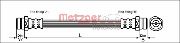 METZGER AUTOTEILE Bremseslange 4113305 for MAZDA