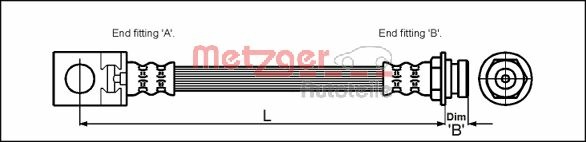 METZGER AUTOTEILE Bremseslange 4113524 for JEEP