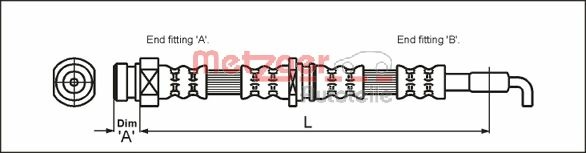 METZGER AUTOTEILE Bremseslange 4113669 for VOLVO MITSUBISHI