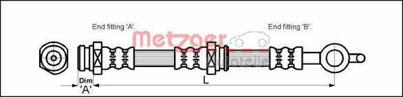 METZGER AUTOTEILE Bremseslange 4114054 for MAZDA