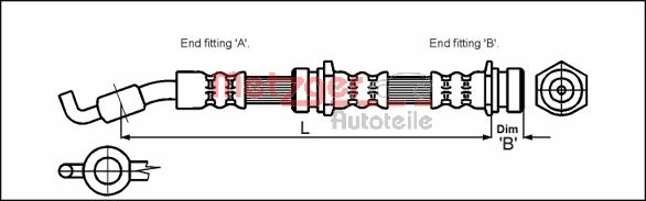 METZGER AUTOTEILE Bremseslange 4114061 for MAZDA