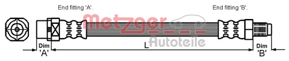 METZGER AUTOTEILE Bremseslange 4114071 for BMW