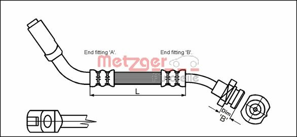 METZGER AUTOTEILE Bremseslange 4114723 for FORD NISSAN