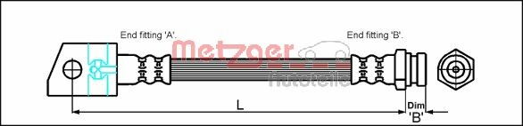METZGER AUTOTEILE Bremseslange 4114749 for OPEL