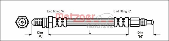METZGER AUTOTEILE Bremseslange 4114804 for FORD
