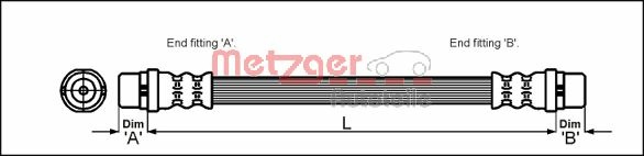 METZGER AUTOTEILE Bremseslange 4114774 for VAG