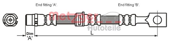METZGER AUTOTEILE Bremseslange 4115194 for OPEL