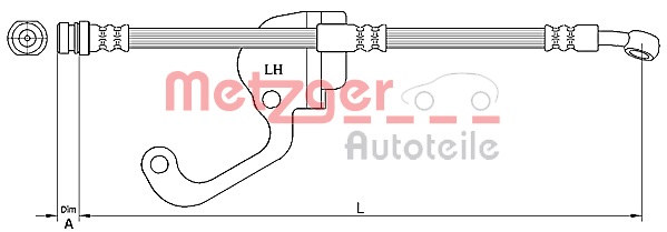 METZGER AUTOTEILE Bremseslange 4116228 for HYUNDAI