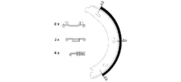 TEXTAR Bremsebakkesæt, parkeringsbremse 91054600 for MERCEDES-BENZ