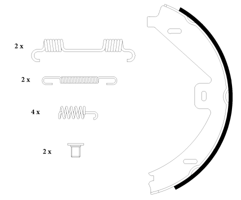 TEXTAR Bremsebakkesæt, parkeringsbremse 91069100 for MERCEDES-BENZ