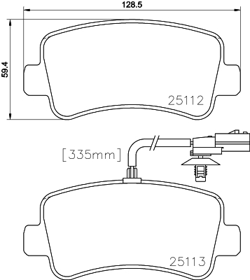 HELLA Bremseklodser 8db355015301 for VAUXHALL RENAULT TRUCKS RENAULT NISSAN INFINITI SAMSUNG