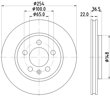 DON Bremseskive pcd22082 254mm 22mm for SKODA