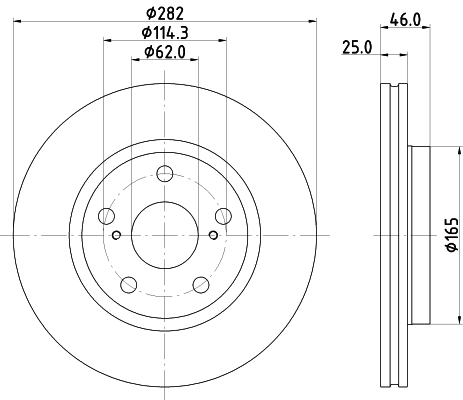 DON Bremseskive pcd22522 282mm 25mm for SUZUKI TOYOTA