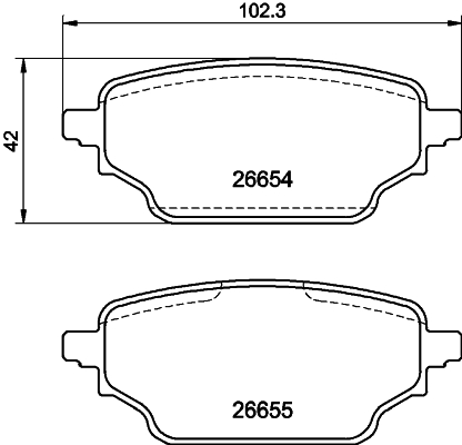 HELLA Bremseklodser 8db355046001 bagaksel for RENAULT NISSAN