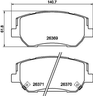 HELLA Bremseklodser 8db355046181 foraksel for HYUNDAI