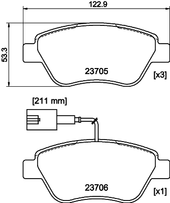 DON Bremseklodser pcp2097 for CITROËN FIAT ALFA ROMEO