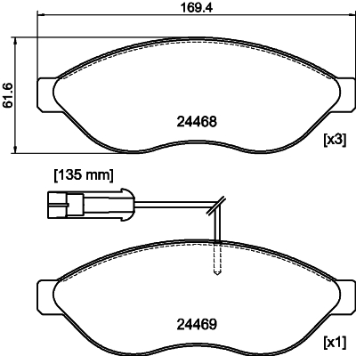 DON Bremseklodser pcp2084 for FIAT CITROËN