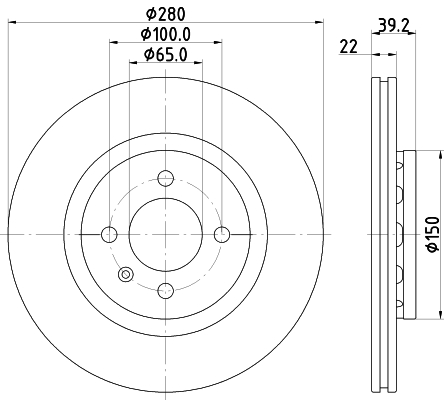 DON Bremseskive pcd14342 280mm 22mm for SEAT
