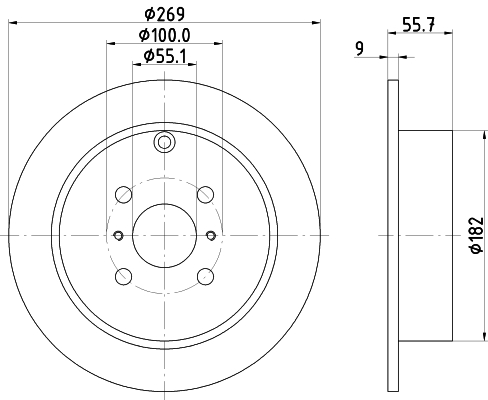 DON Bremseskive pcd11952 269mm 9mm for BYD TOYOTA (FAW) TOYOTA FENGXING LIFAN