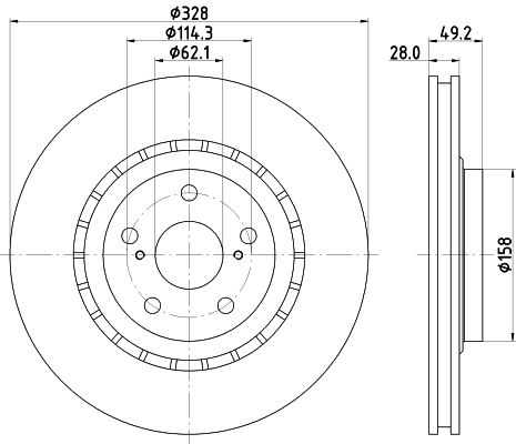 DON Bremseskive pcd14622 328mm 28mm for LEXUS TOYOTA