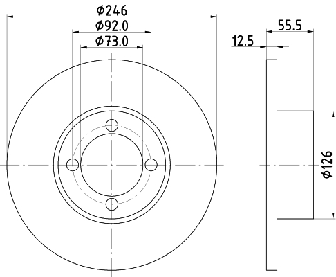 DON Bremseskive pcd15802 246mm 13mm for OPEL VAUXHALL