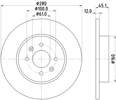 DON Bremseskive pcd14352 280mm 12mm for RENAULT