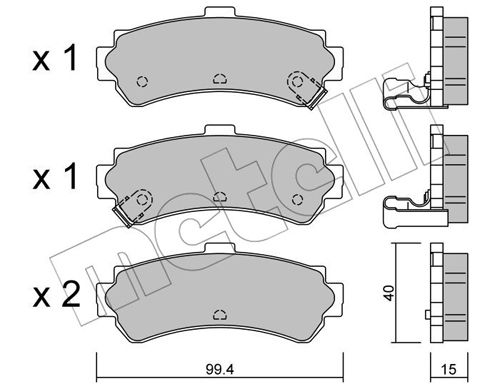 METELLI Bremseklodser 2204030 for NISSAN