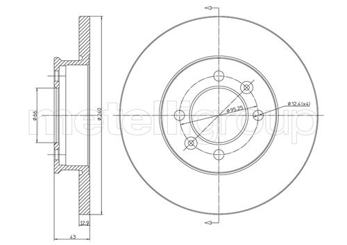 METELLI Bremseskive 230136 fuld 240mm 13mm for ROVER