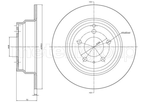 METELLI Bremseskive 230376c fuld 295mm 10mm for VOLVO