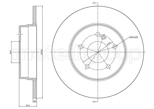 METELLI Bremseskive 230485c fuld 290mm 10mm for MERCEDES-BENZ